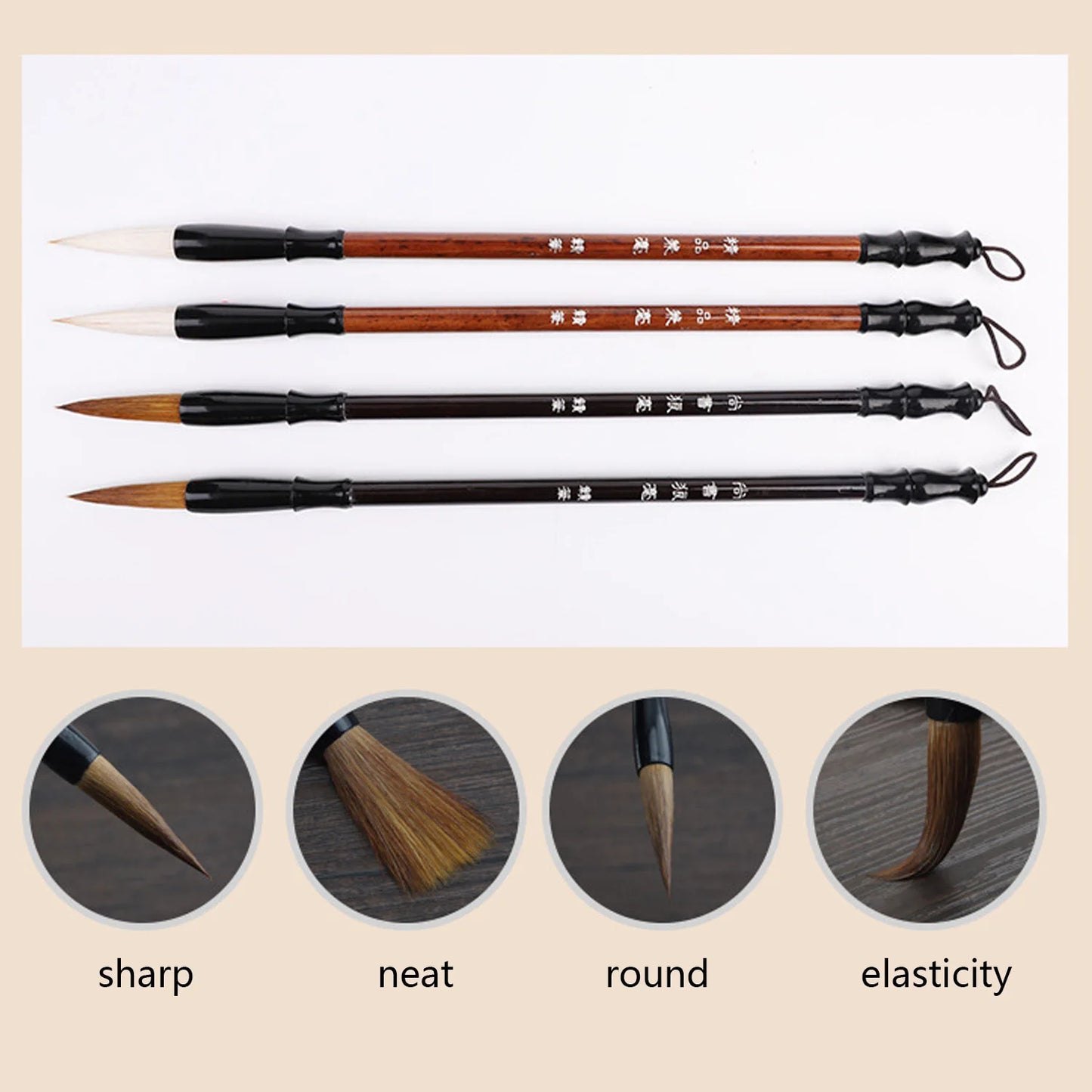 10PCS Chinese Traditional Calligraphy Set with Writing Brush Washer Holder Inkstone Ink Stick Seal Inkpad for Beginners Lovers