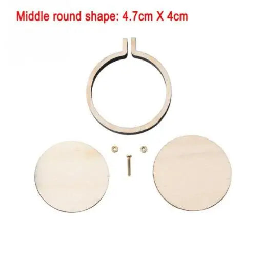 Mini Wood Embroidery Hoop Pendant Laser Cut Embroidery Frame Tiny Stitching Jewelry Hoop For Necklace Oval And Round