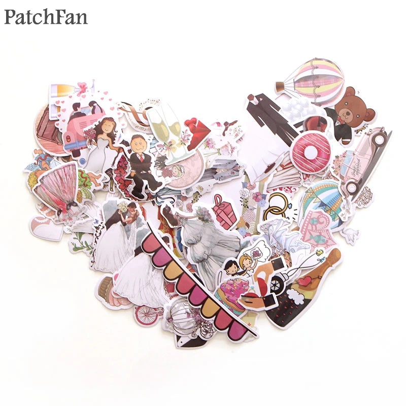 Patchfan 68pcs Wedding theme Art print home decor wall notebook phone luggage laptop bicycle scrapbooking album stickers A1340