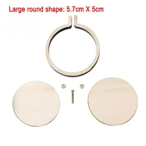 Mini Wood Embroidery Hoop Pendant Laser Cut Embroidery Frame Tiny Stitching Jewelry Hoop For Necklace Oval And Round