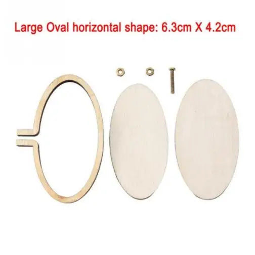 Mini Wood Embroidery Hoop Pendant Laser Cut Embroidery Frame Tiny Stitching Jewelry Hoop For Necklace Oval And Round