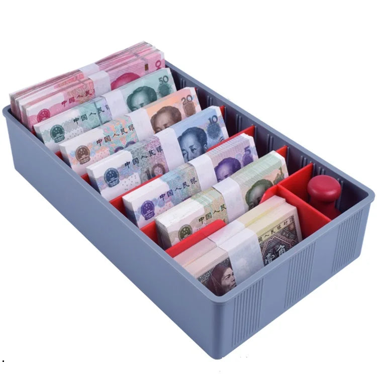 Money Counter case Cash and Coin Handling Tray - Change Sorting Tray with 5/9 Compartments for banknote Coins with Bill Tray