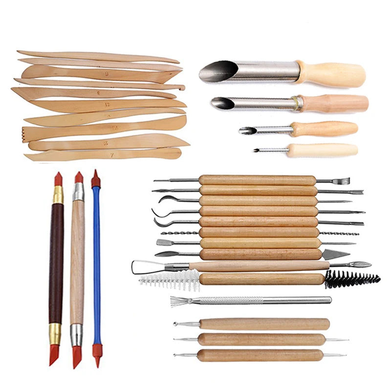 sell like hot cakes pottery clay sculpture tool indentation silicone pen Sculpture knife set multifunctional combination