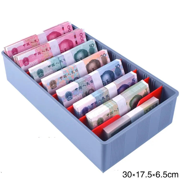 Money Counter case Cash and Coin Handling Tray - Change Sorting Tray with 5/9 Compartments for banknote Coins with Bill Tray