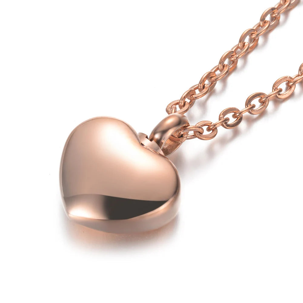 Heart Shaped Memorial Urns Necklace Human/ Pet Ash Casket Cremation Pendant 4 Colors Stainless Steel Jewelry Can Open