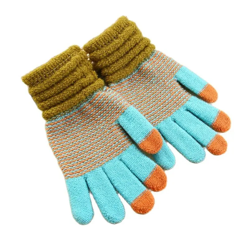 Women's Cashmere Knitted Winter Gloves Cashmere Knitted Women Autumn Winter Warm Thick Gloves Touch Screen Skiing Gloves