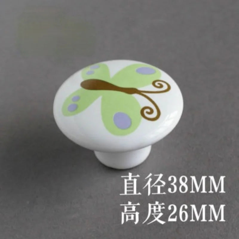 1PC Cute Child Nordic Ceramic Single Round Knobs Wardrobe Kitchen Garden Door Handle Modern Cabinet Handle With Screw