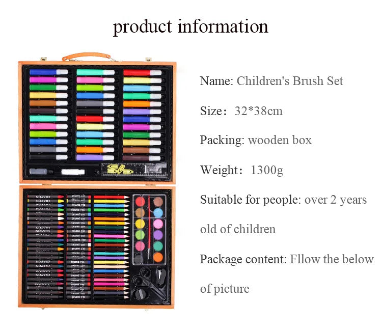 Art Painting Set 145/150/168/208 PCS Water Color Pen Crayon Oil Pastel Colored Pencil Drawing Stationery Gift Kit For Children