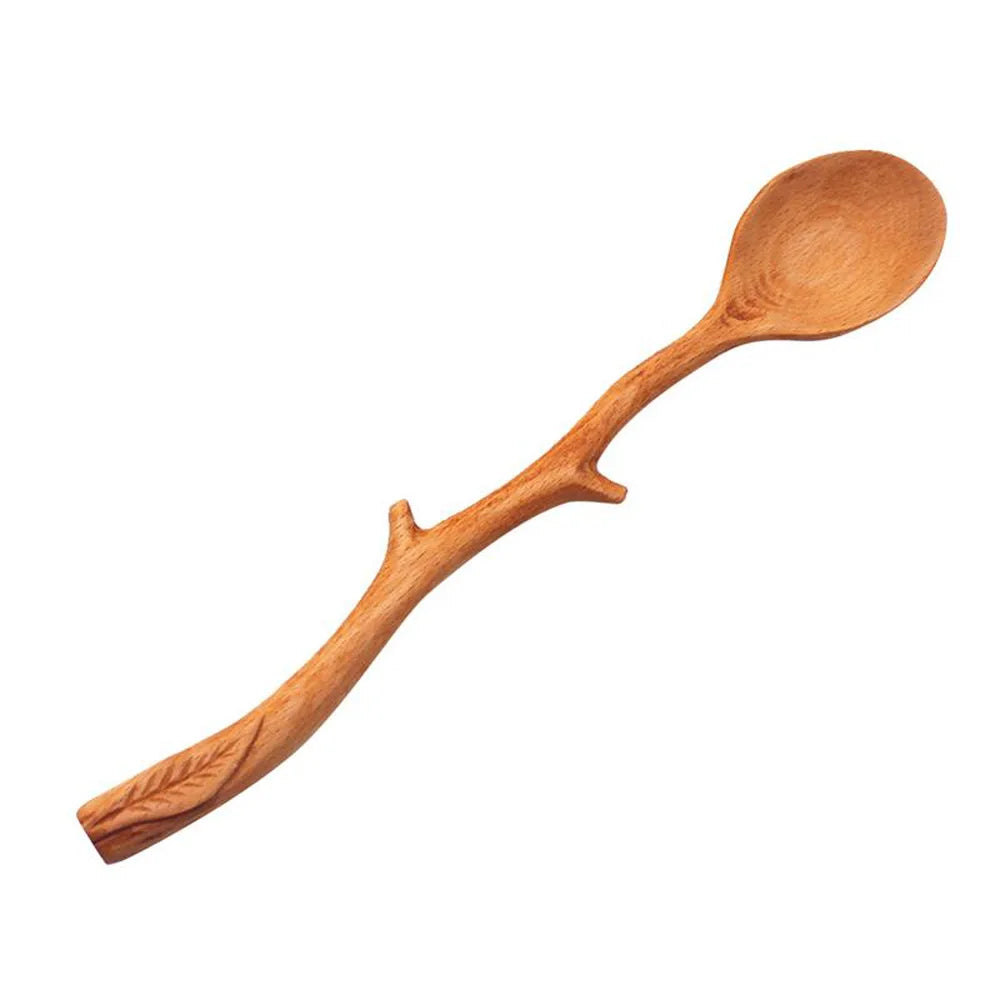 Creative Japanese Style Beech Spoons Branch Shape Long Handle Scoop Coffee Stirring Spoon Soup Spoon Tableware