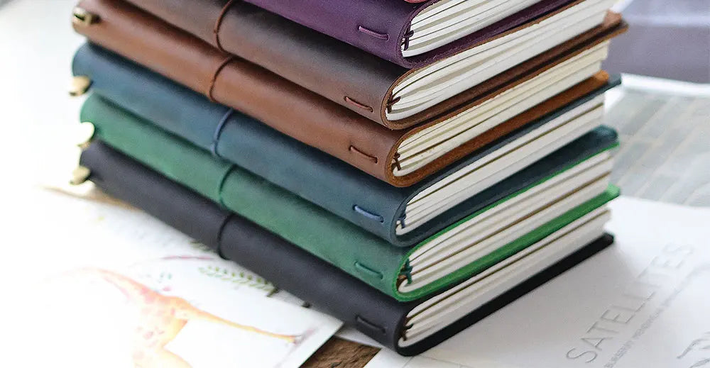 Moterm Hot Sale 100% Genuine Leather Notebook Handmade Vintage Cowhide Diary Journal Sketchbook Planner TN Travel Notebook Cover