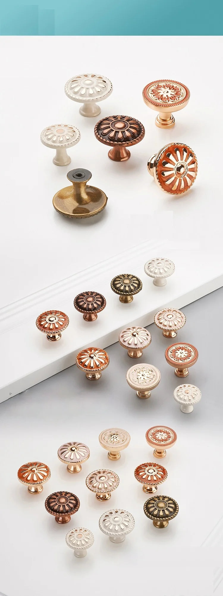 Retro Red Bronze Kitchen Cabinet Knobs Cupboard Door Zinc Alloy Handles Vintage Wardrobe Furniture Handle Drawer Pulls