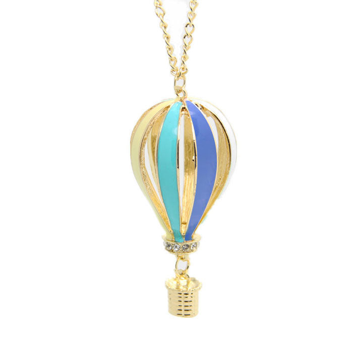 2021 New Special Offer Metal Creative Accessories Fashion Colorful Jewelry Aureate Drip Hot Air Balloon Pendant Long Necklace