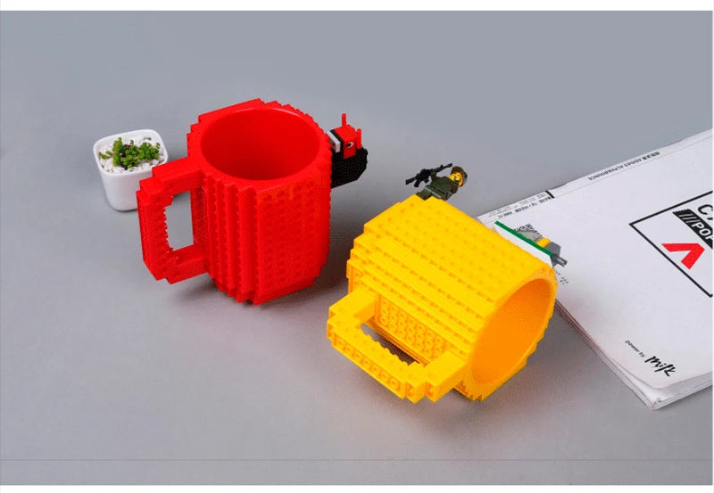 350ml Creative Milk Mug Coffee Cups Creative Build-on Brick Mug Cups Drinking Water Holder Building Blocks Design