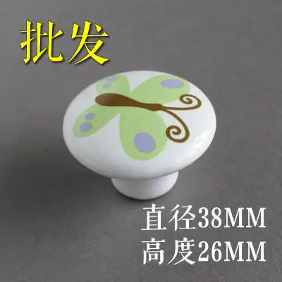 1PC Cute Child Nordic Ceramic Single Round Knobs Wardrobe Kitchen Garden Door Handle Modern Cabinet Handle With Screw