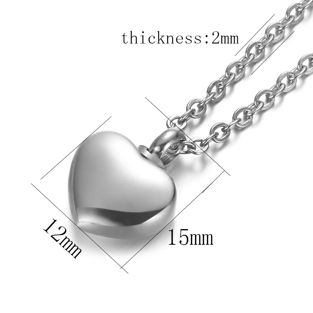 Heart Shaped Memorial Urns Necklace Human/ Pet Ash Casket Cremation Pendant 4 Colors Stainless Steel Jewelry Can Open