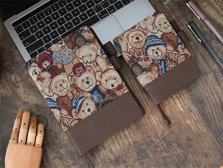 Fromthenon Fabric Cover Notebook Grid Lined Blank Paper Journals A5A6 Japanese Hobo Planner Diary notepad Stationery