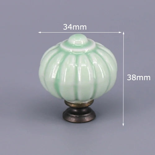 1x Green color series Ceramic Knobs  Dresser Drawer Cabinet Handle Pulls / CuteKitchen Cupboard Knob Furniture Hardware