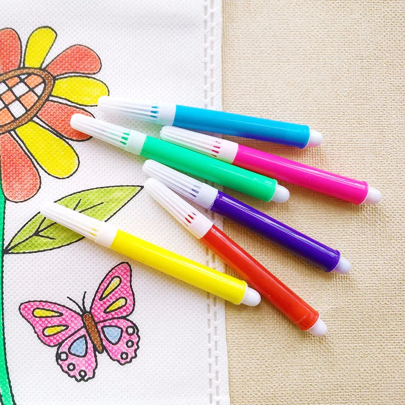 5Pcs Kids DIY Drawing Craft Color Bag with Safe Watercolor Pen Children Learning Educational Drawing Toys Set for Boy Girl Gifts