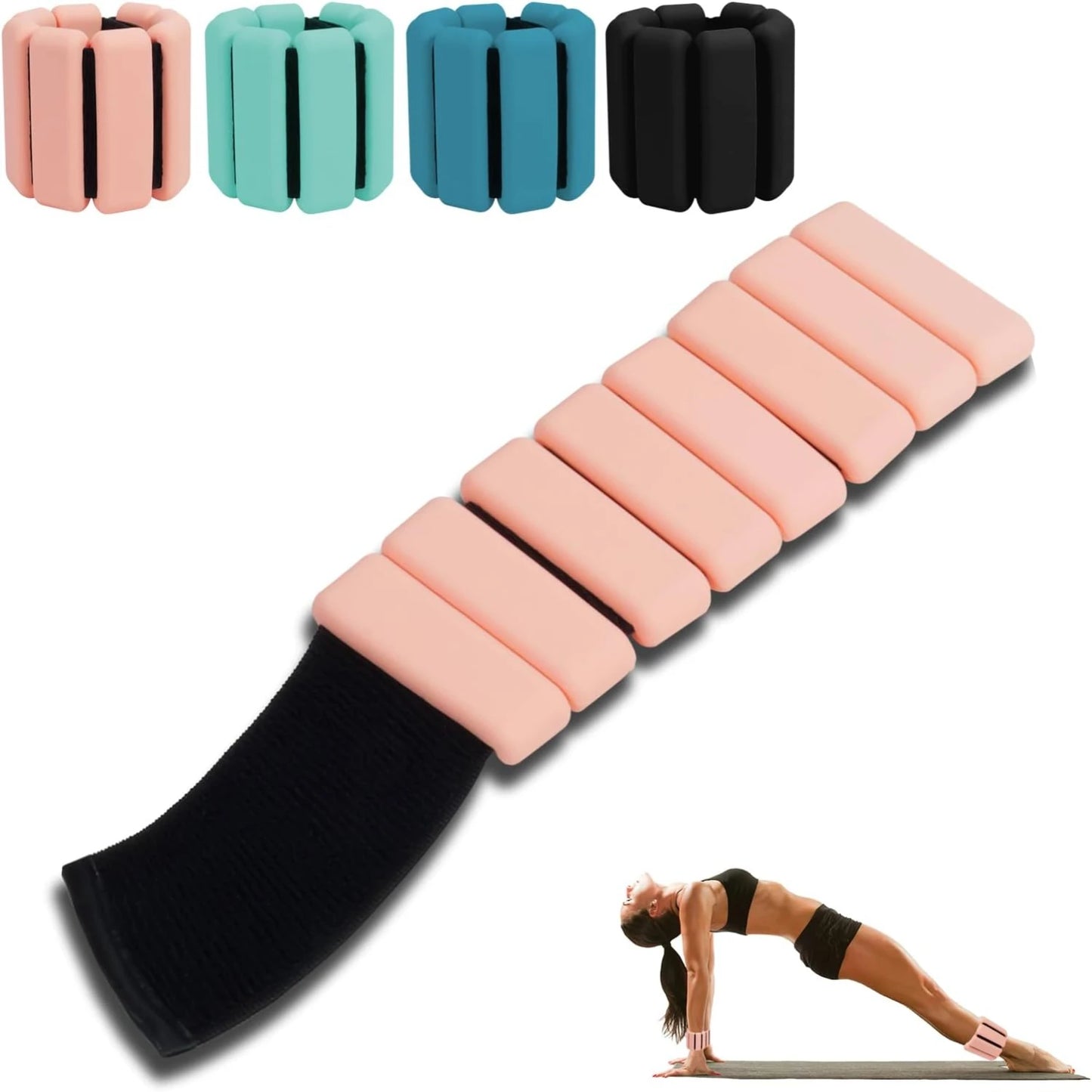 Adjustable Ankle and Wrist Weights for Women and Men - Ideal for Home Gym Workouts, Running, Walking, Travel, Pilates, Yoga, Bar