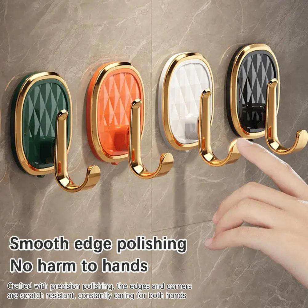 1pcs Luxury Punch-Free Wall Hooks Strong Sticky Coat Hanger Rack Clothes Towel Bag Key Kitchen Door Organizer Easy Install