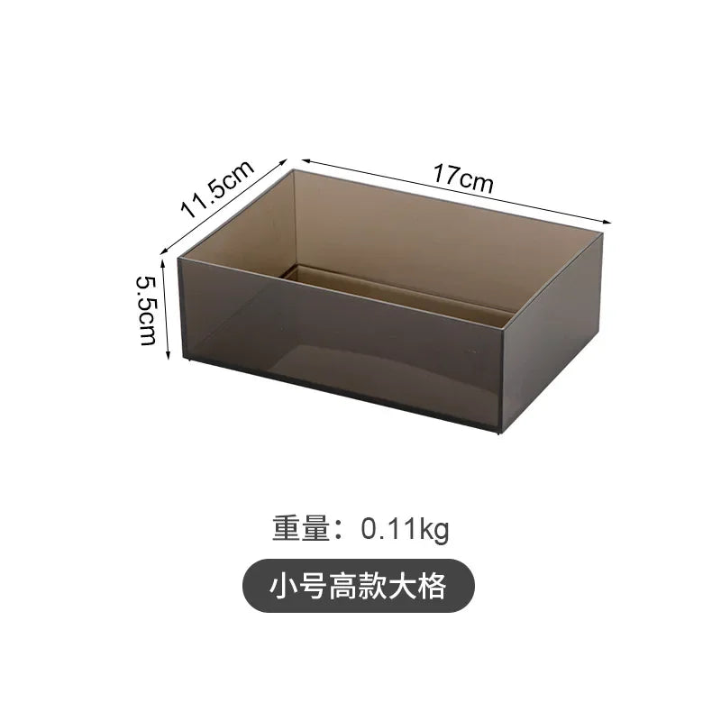 Transparent 6  Grid Dust Proof Drawer  Box Office Desk Stationery Cable Organizer Box Jewelry Makeup  Shelf