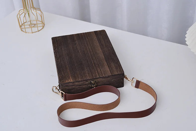 Writers Messenger Wood Box A5 Wooden Retro Trend Shoulder Bag Postman Outdoor Briefcase Art Supplies Box Home Decor Storage Box