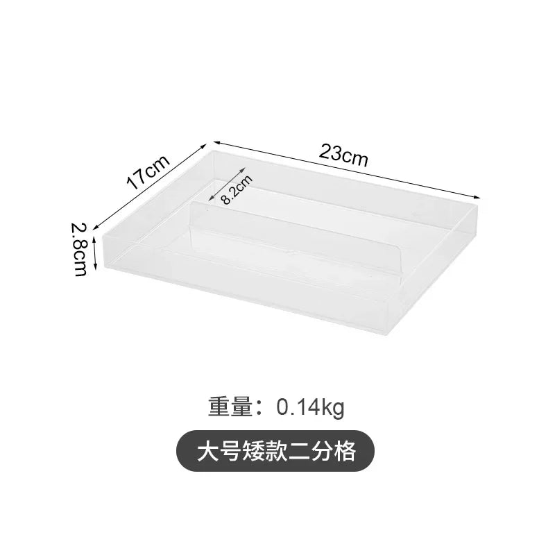 Transparent 6  Grid Dust Proof Drawer  Box Office Desk Stationery Cable Organizer Box Jewelry Makeup  Shelf