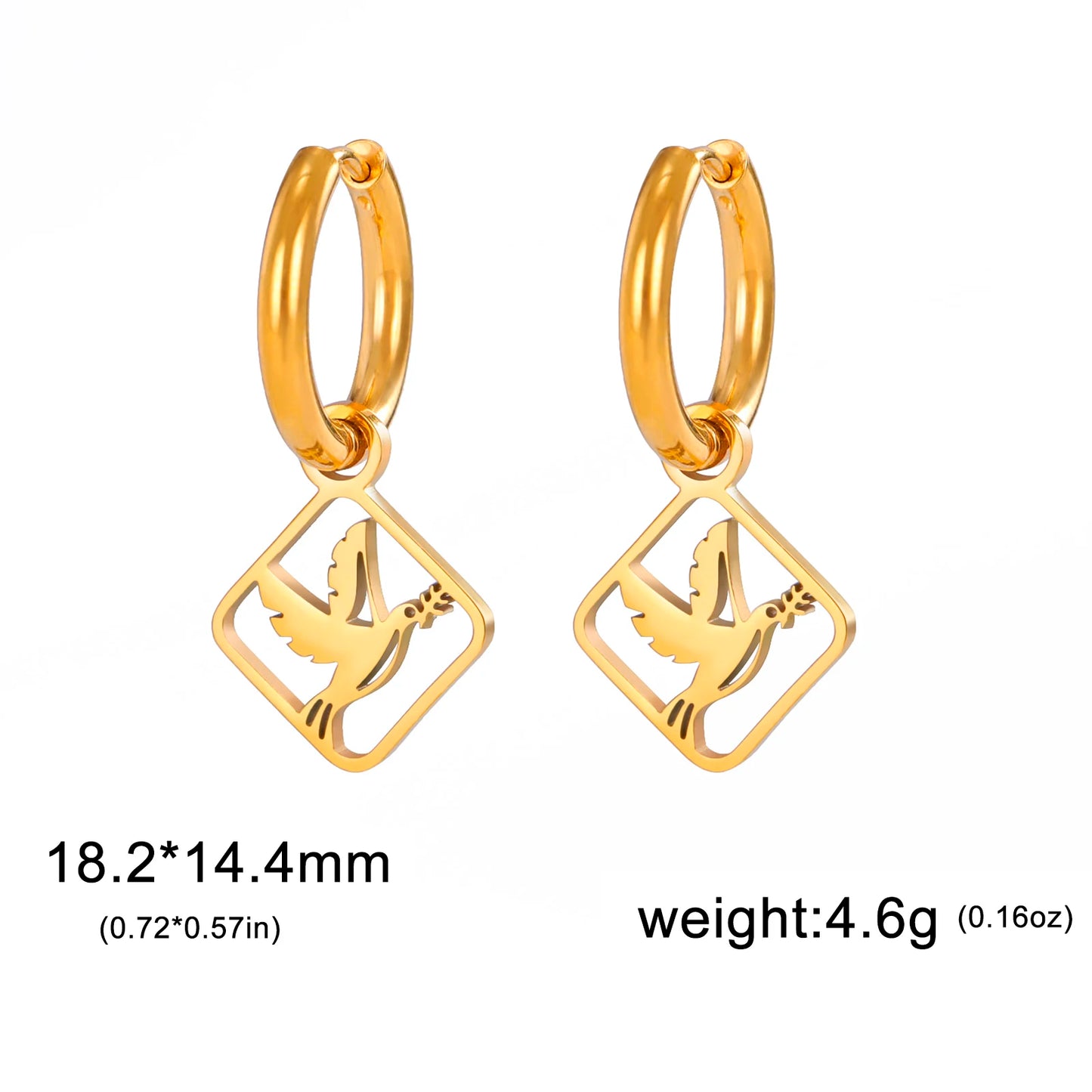 Unift Tiny Horseshoes Hoop Earrings for Women Stainless Steel Rhombus Earrings Fashion Sporty Cowboy Horse Girl Jewelry Gift