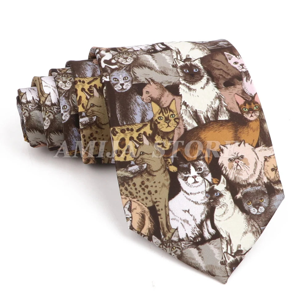 Vintage Imitation Silk Ties Men's Fashion 8cm Graffiti Painting Floral Necktie For Men Wedding Business Soft Printing Tie Wed Gi