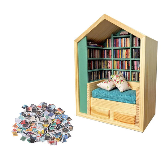 Creative Anti-Anxiety Bookshelf Miniature Book Match Boxes Gift Shake Away Your Anxiety Doll House Decoration Gifts