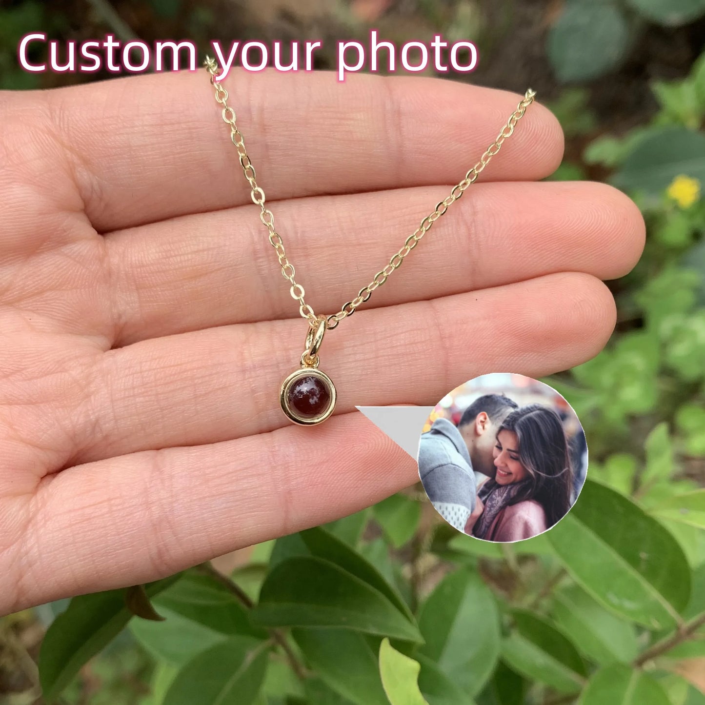 Custom Jewelry Personalized Circle Photo Projection Pendant Couples Christamas Day Gift Birthday Lover Family Memory keepsake