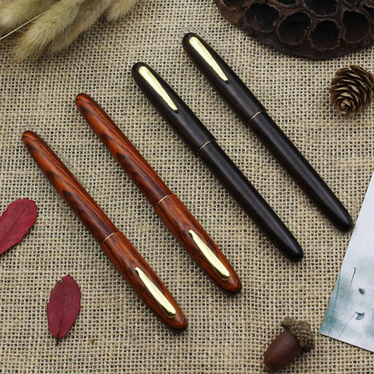 Retro Chinese Style Fountain pen Handmade Brass Sandalwood Solid Wood Pen F nib writing ink pen for Calligraphy Student Gift pen