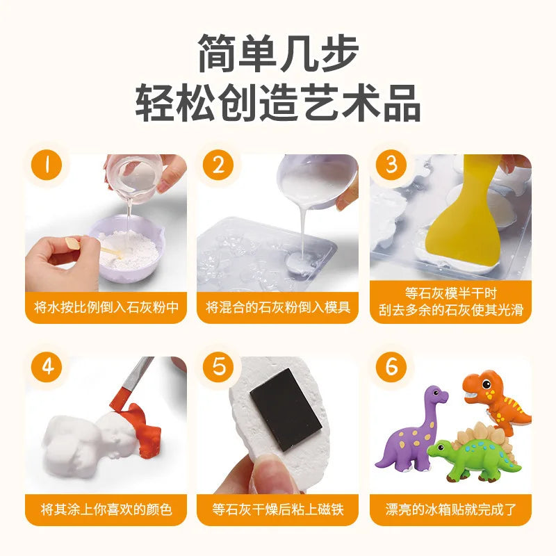 Children Graffiti Gypsum DIY Toys Creativity Scrawl Paint Set Drawing Cute Animals Cartoon for Kids Boys Girls Christmas Gifts