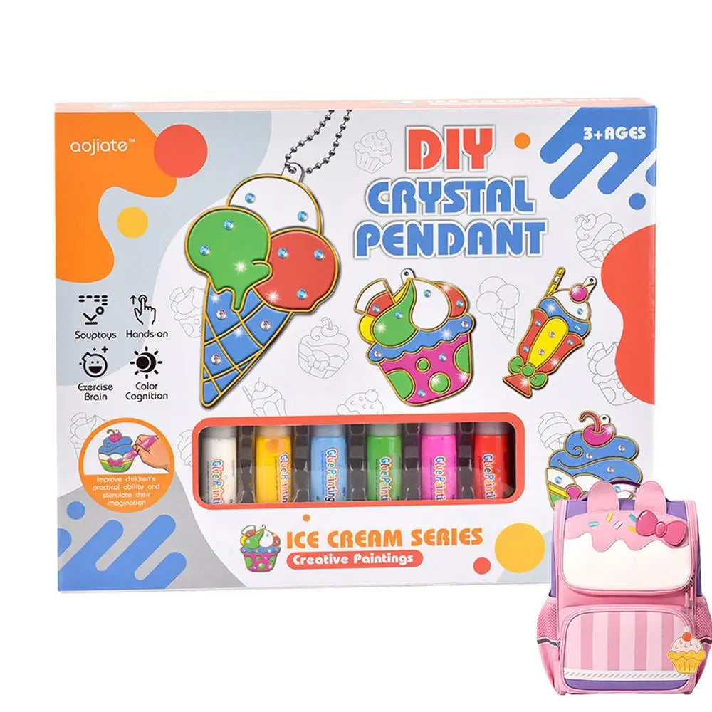 Children's Painting Set For Christmas Fast Drying DIY Crystal Pendant Kit Kids Paint Set Christmas Paint Your Own Sets For