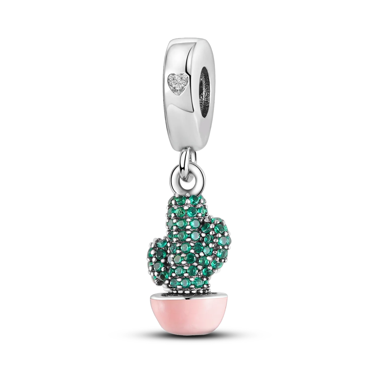 Silver Plated Charms For Woman Summer Green Cactus Avocado Beads Fit Original Pandora Bracelet Necklace DIY Dangle Charms