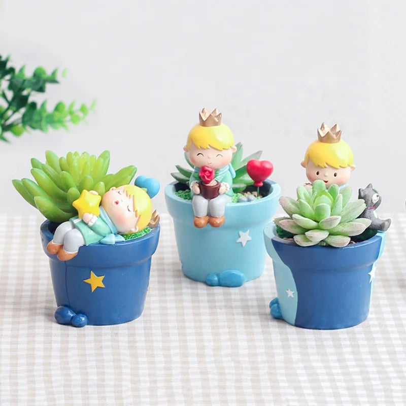 Cute Rabbit Shape Resin Flowerpot Decorative Animal Succulent Flower Pot Garden Planting Pot Desktop Ornaments Garden Planter