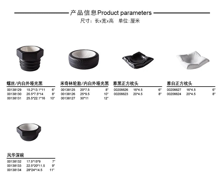 New products, pillows, plates, INS creative white high-end hotel square plate, ceramic cold dish, artistic conception tableware