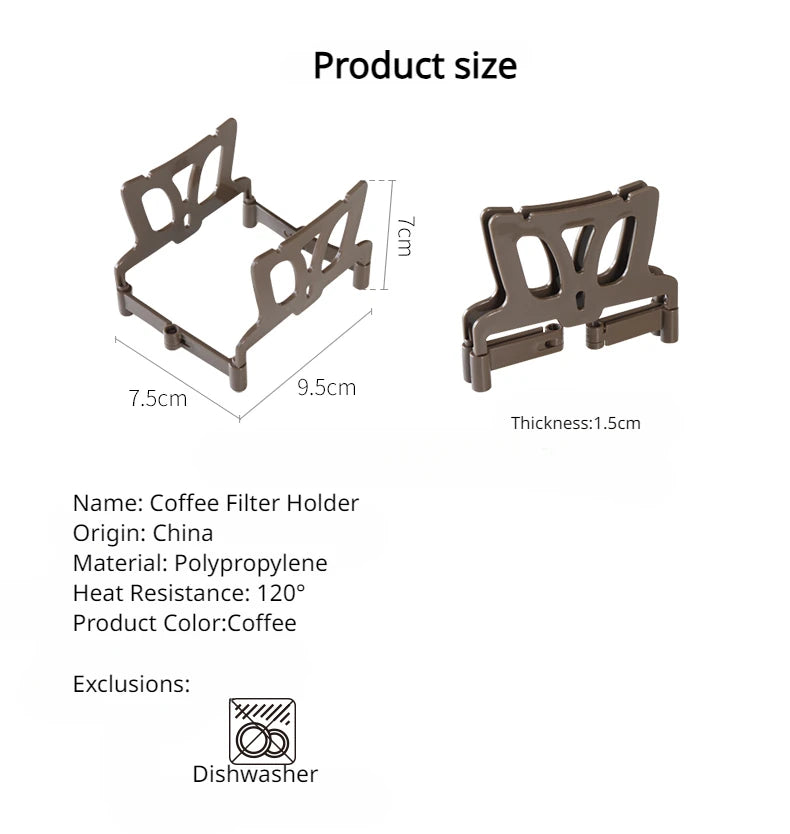 Coffee Filter Holder Portable Reusable Outdoor Tea Filters Dripper Baskets Disposable Ears Drip Paper Bags Shelf Coffeeware