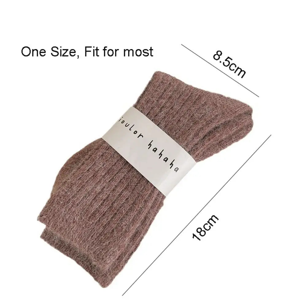 Fashion Cashmere Winter Warm Velvet Socks Thermal Thick Mid Tube Socks Stripes Long Socks For Women