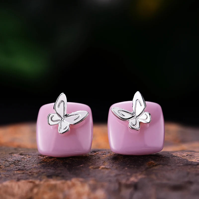 Lotus Fun Real 925 Sterling Silver Fine Jewelry 18K Gold Cute Butterfly Dragonfly Bee Stud Earrings for Women Dropship Wholesale