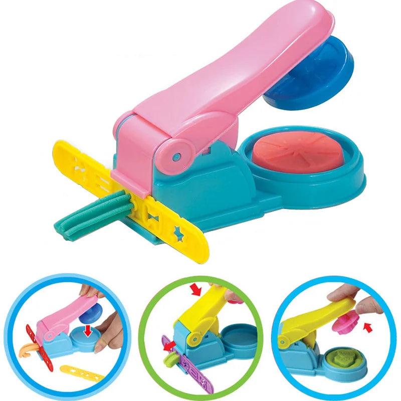 DIY Playdough Clay Plasticine Tools Set Cute Noodle Machine Mould Playdough Playsets for Kids Noodle Maker Kitchen Toy Gifts