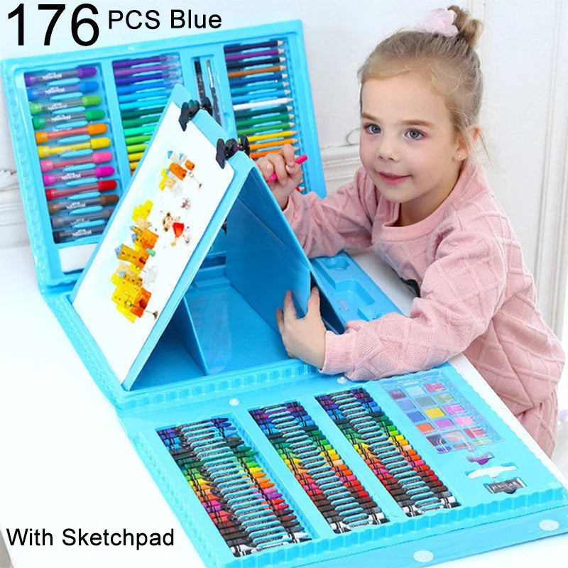 150-208 Pcs Art Set Watercolor Markers Crayons Water Pen Drawing Set Artist Painting Tools For Boys Girls Birthday Gifts