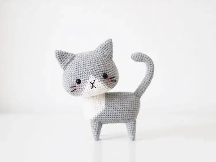 Beginners Handmade Crochet Diy Cat Material Bag Unpack Boredom By Hand Knitting Diy Wool Crochet Cute Cat Pendant Keychain