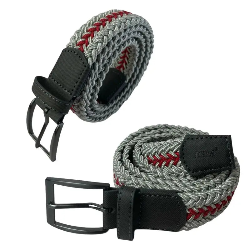 Braided Stretchy Golf Belt for Men and Women Colorful Canvas Elastic Belt for Casual Pants and Jeans