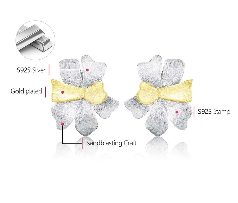 Lotus Fun Exquisite Unusual Flower Wedding Stud Earrings for Women Gift Real 925 Sterling Silver Luxury Quality Fine Jewelry