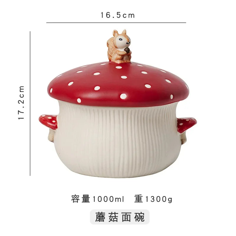 Cute Creative Plate Ceramic Mushroom Shape Restaurant Homehold Vegetable Fruit Cake Bread Dessert Plates Kitchen Supplies