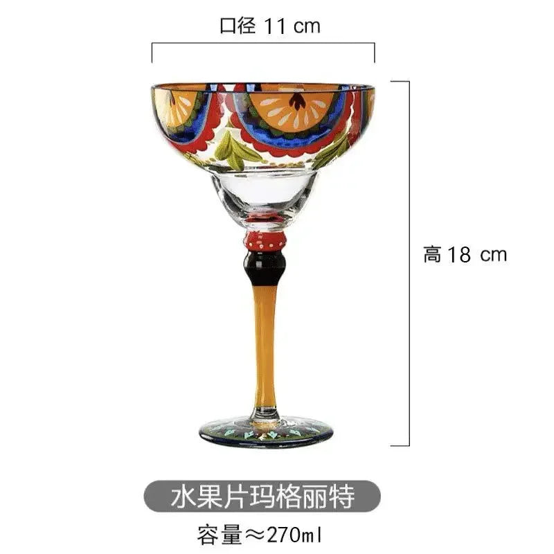 Handmade Colored Cocktail Cup Margarita European Cup Champagne Cup Creative Wine Glass Family Bar Wedding Party Wine Glass