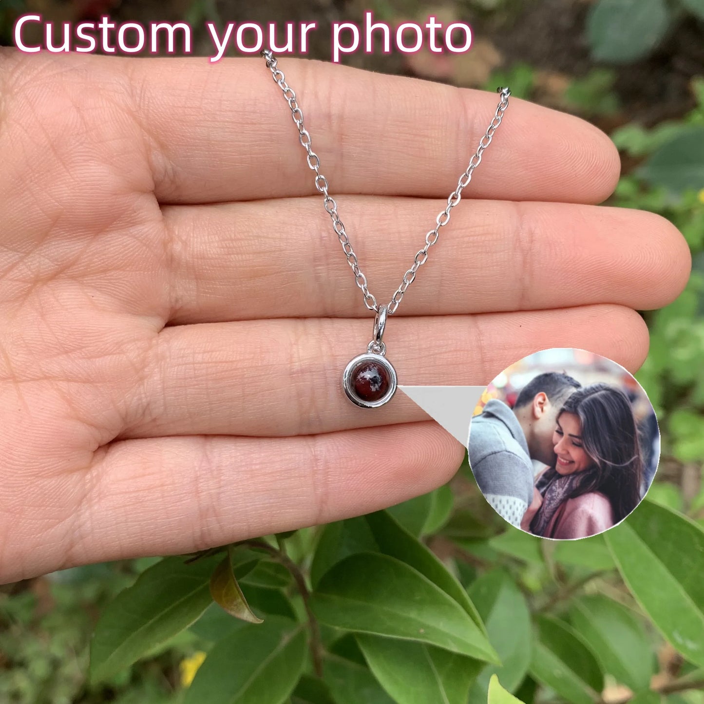 Custom Jewelry Personalized Circle Photo Projection Pendant Couples Christamas Day Gift Birthday Lover Family Memory keepsake