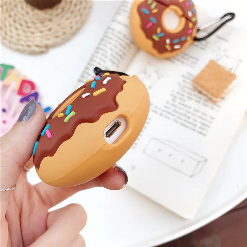 3D Donut Silicone Earphone Case For Airpods Pro Cute Cartoon Luxury Box Cover For Airpods 1/2 Headphone Case For Airpods 3 2021