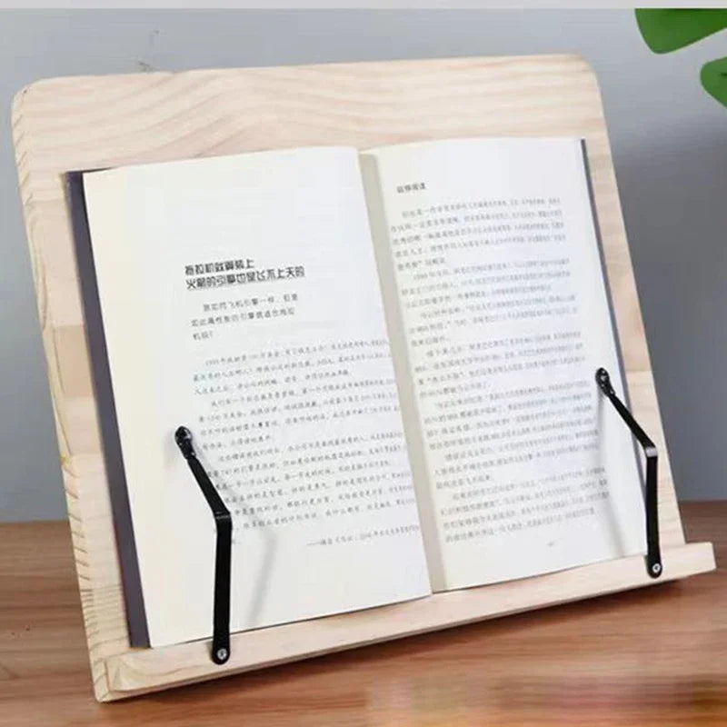 Portable Adjustable Book Holder Tray and Page Paper Clips-Cookbook Reading Desk Sturdy Stand for Books Lightweight Bookstand